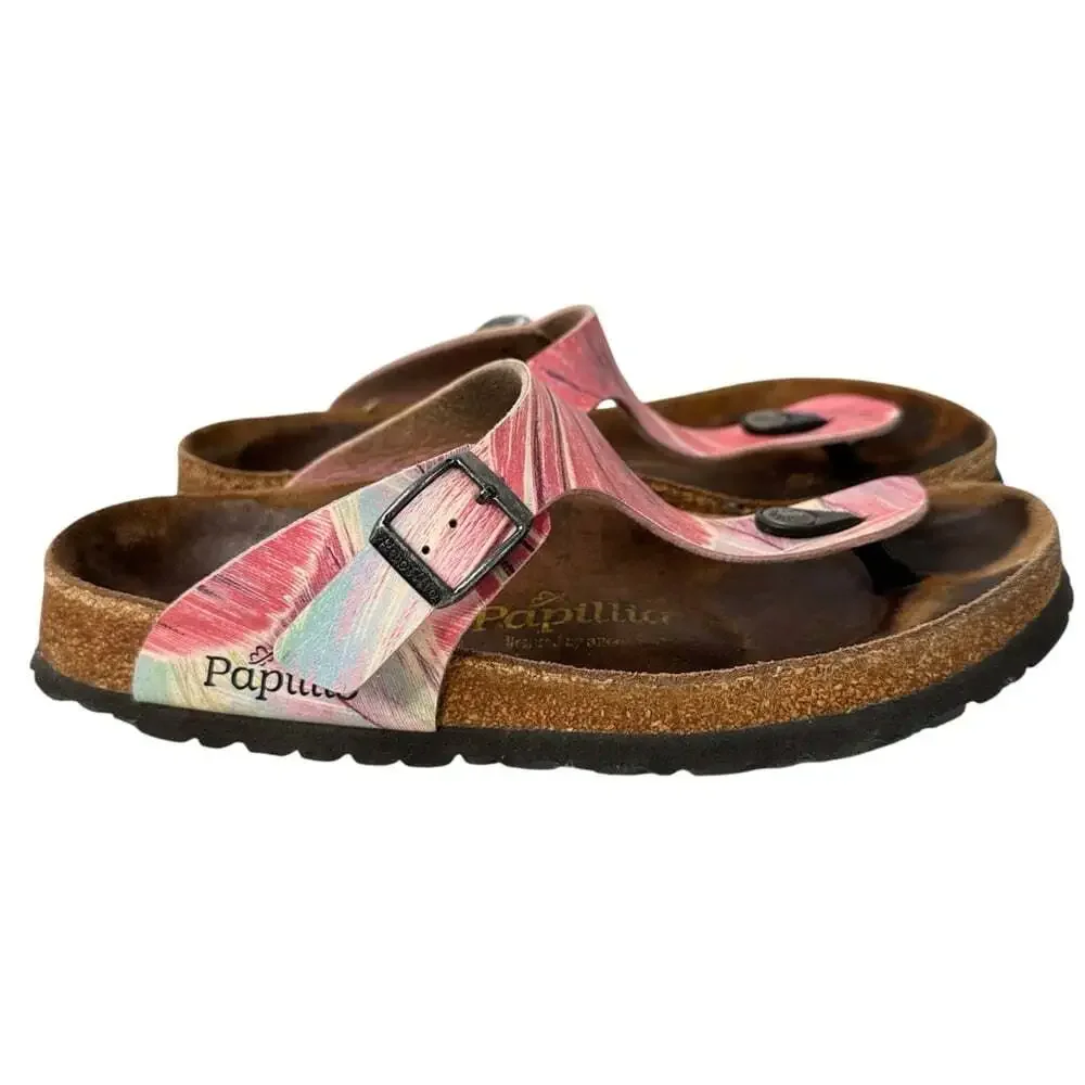 Birkenstock Papillio Gizeh Feathers Boho Cork Footbed Sandals Multicolor 7